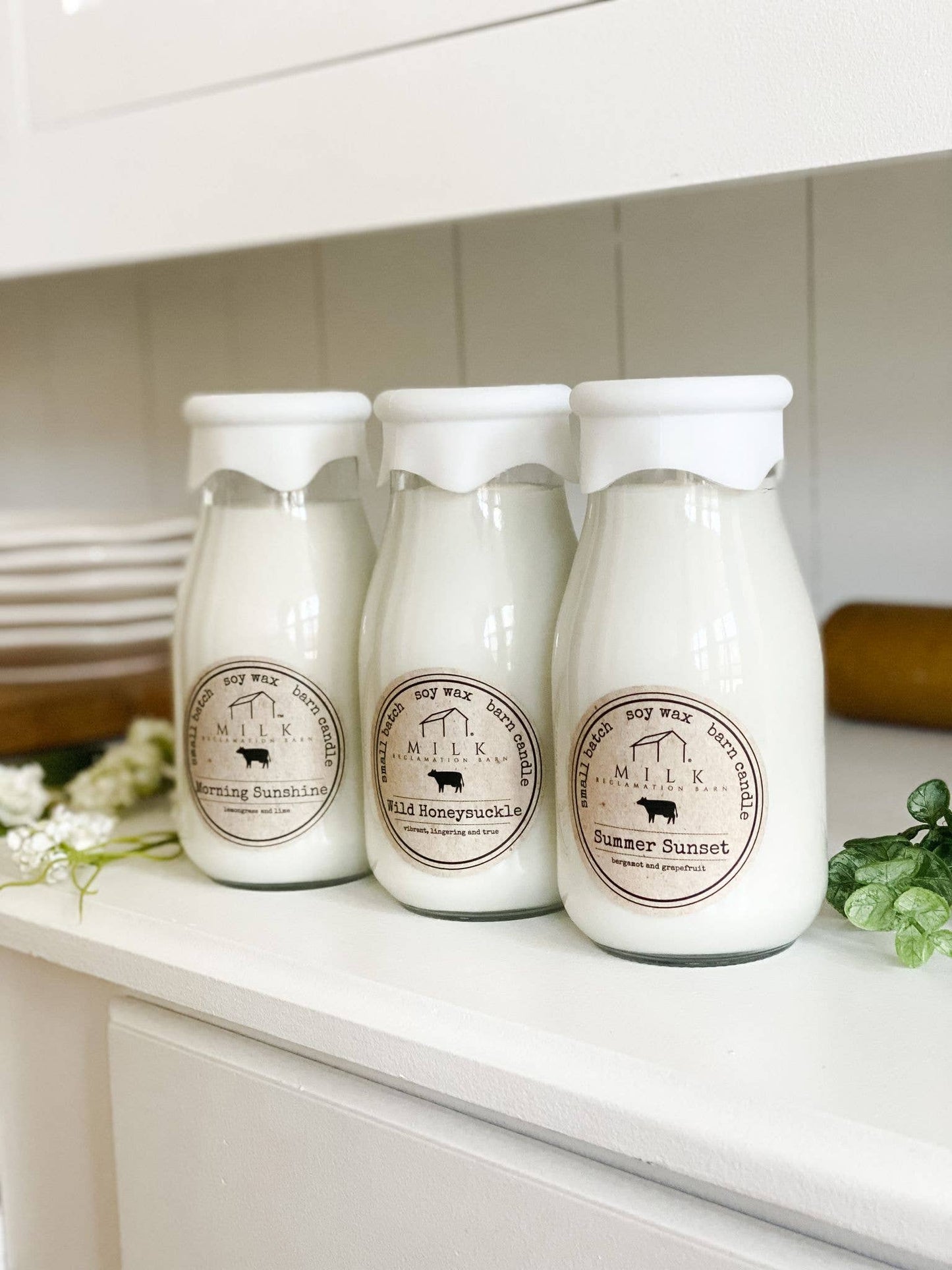 Milk Bottle Candle 13 oz: Fresh Cut Roses