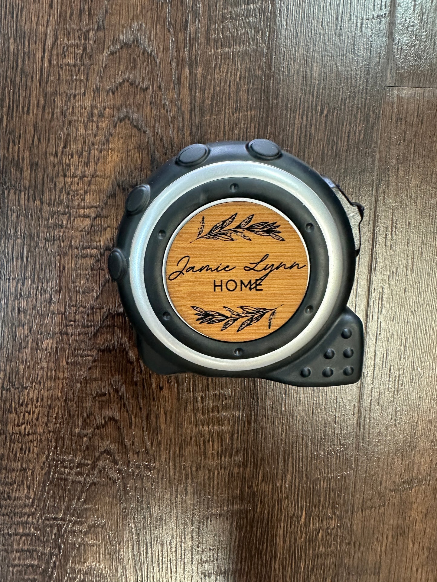 JLH Laser Engraved Tape Measure with Bamboo Disk