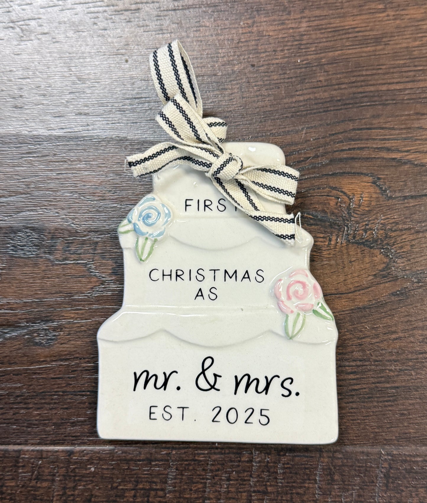 Mr. & Mrs. Christmas Ceramic Ornament