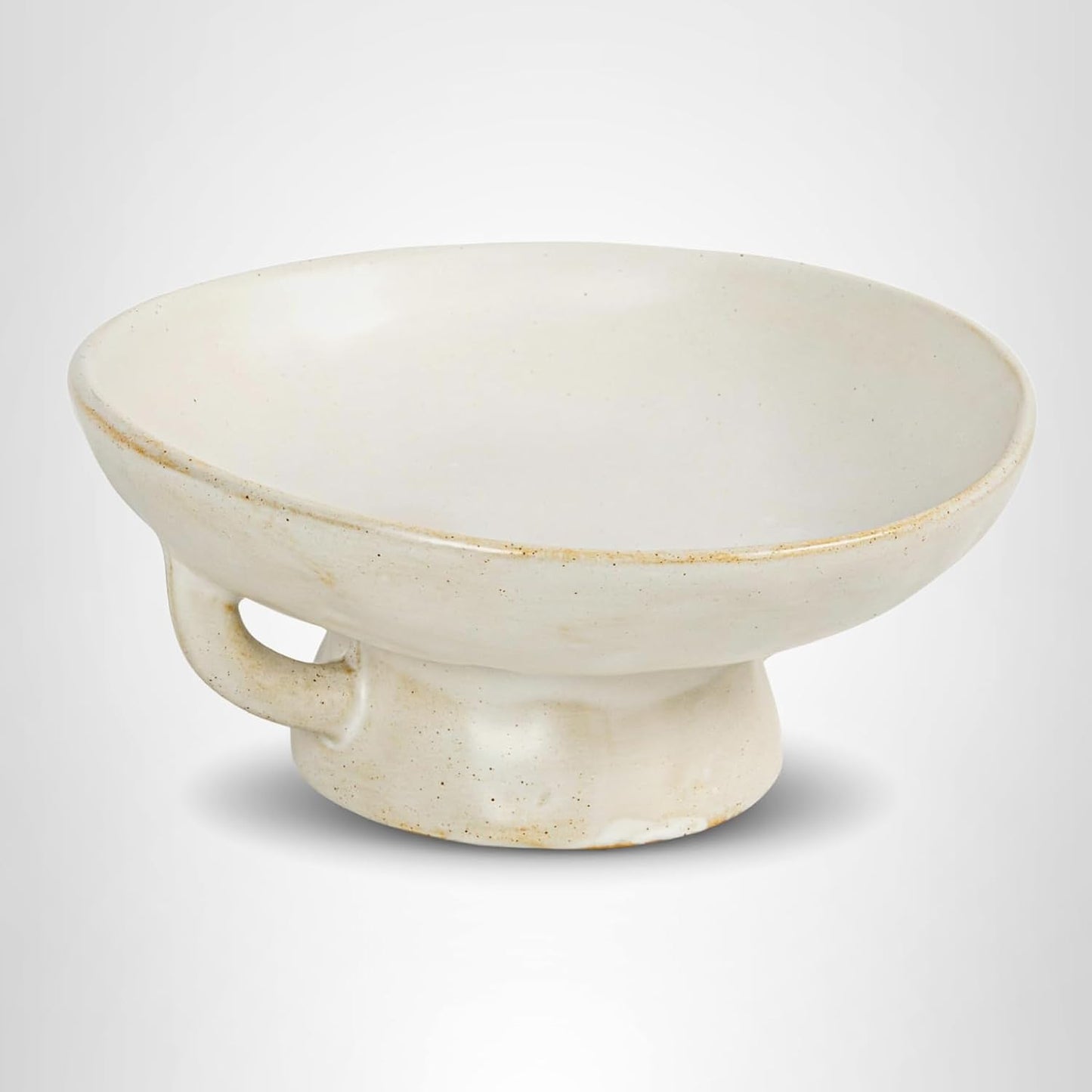 Stoneware Bowl w Reactive Glaze, White