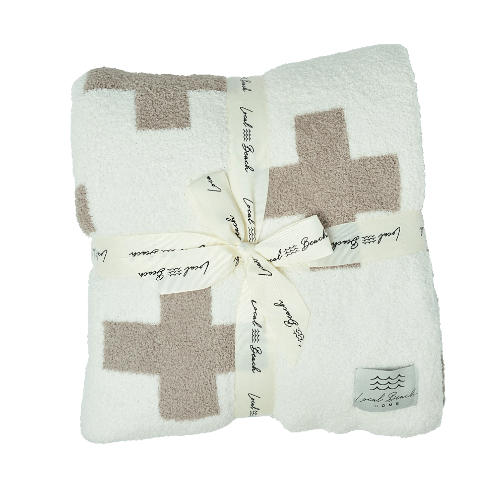 Cross Luxe Home Blanket: Black/Cream