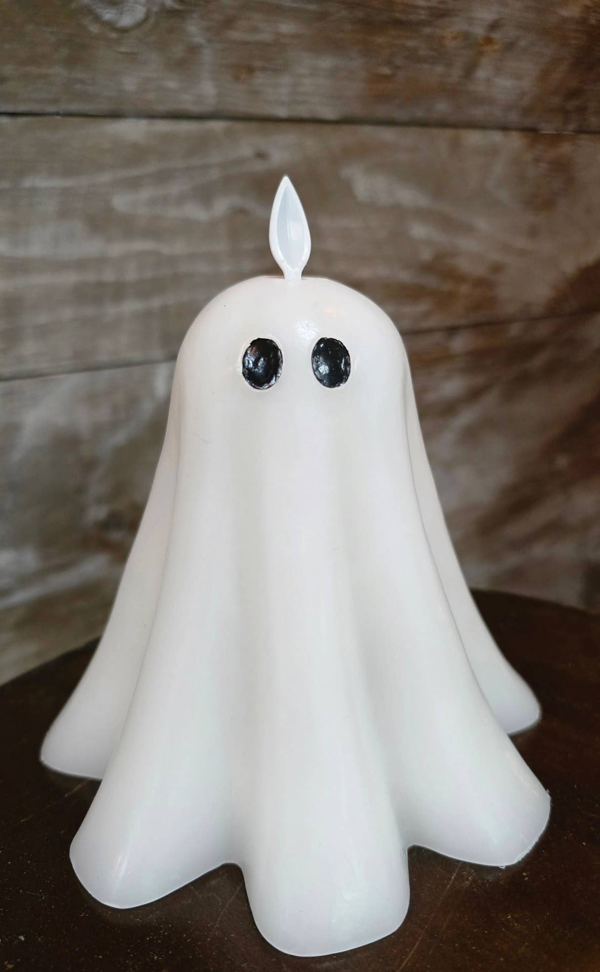 Ghost with Feet, Moving Flame LED Candle 5.3x5in