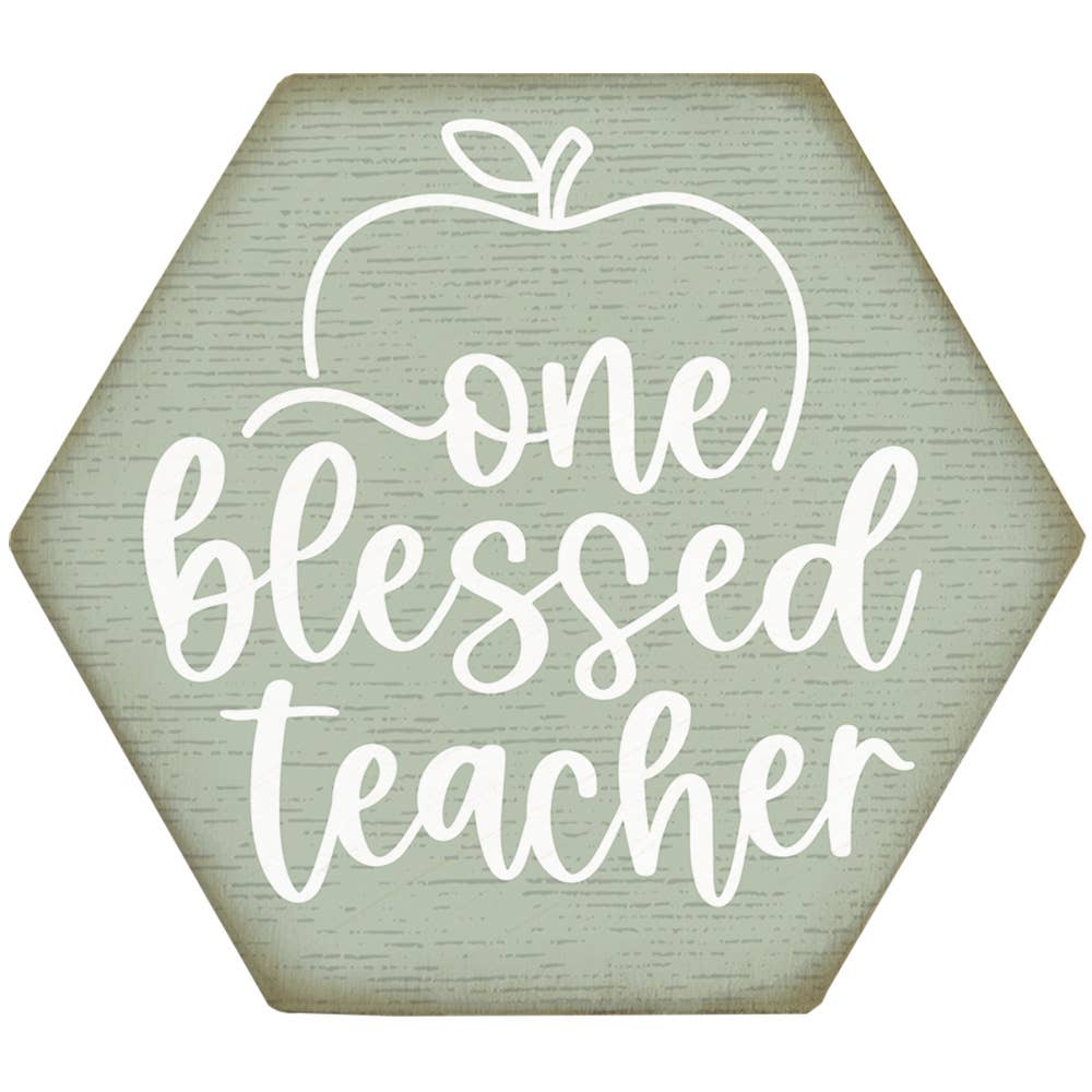 Blessed Teacher Green - Honeycomb Coasters