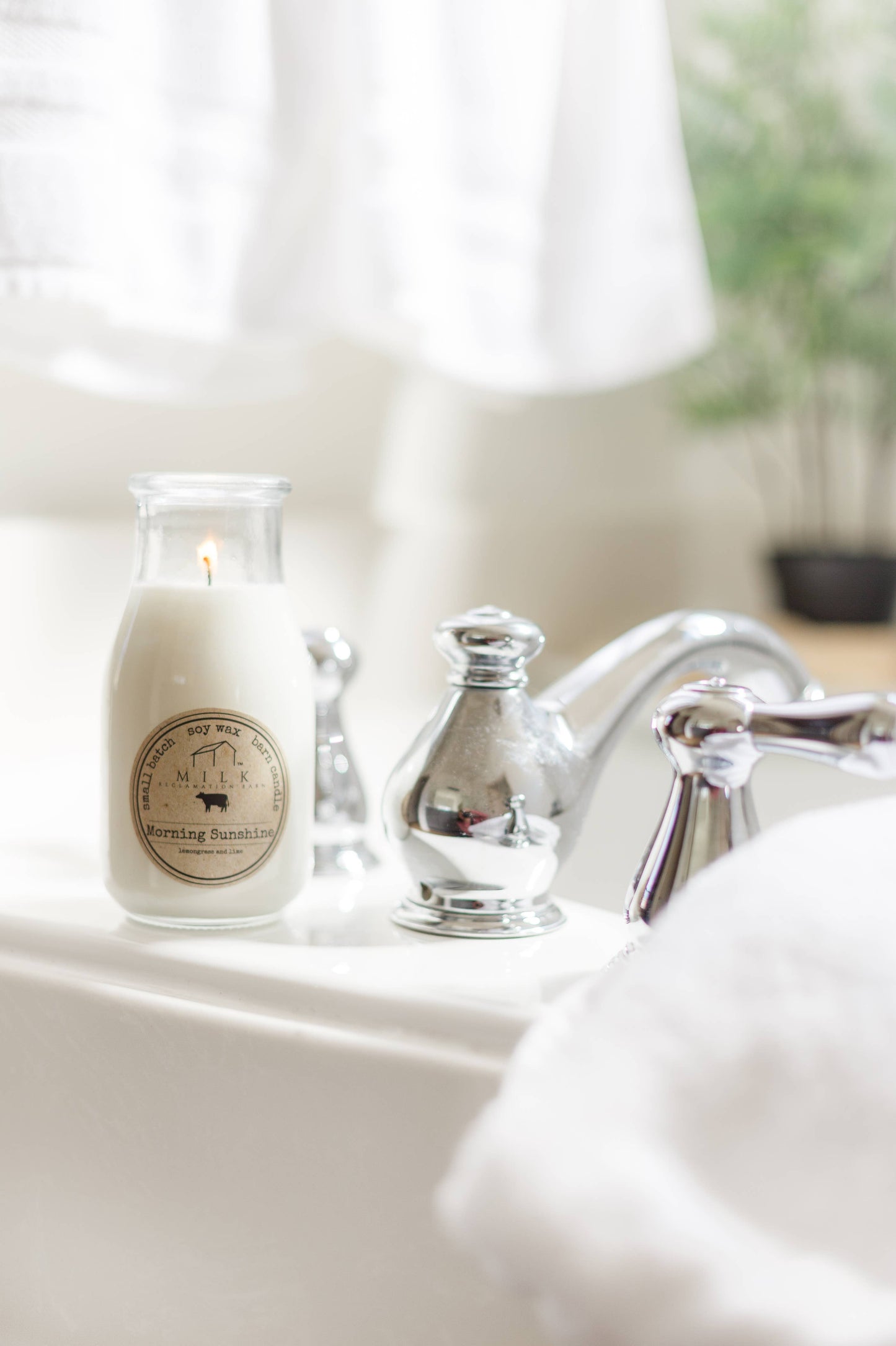 Milk Bottle Candle 13 oz: Fresh Cut Roses