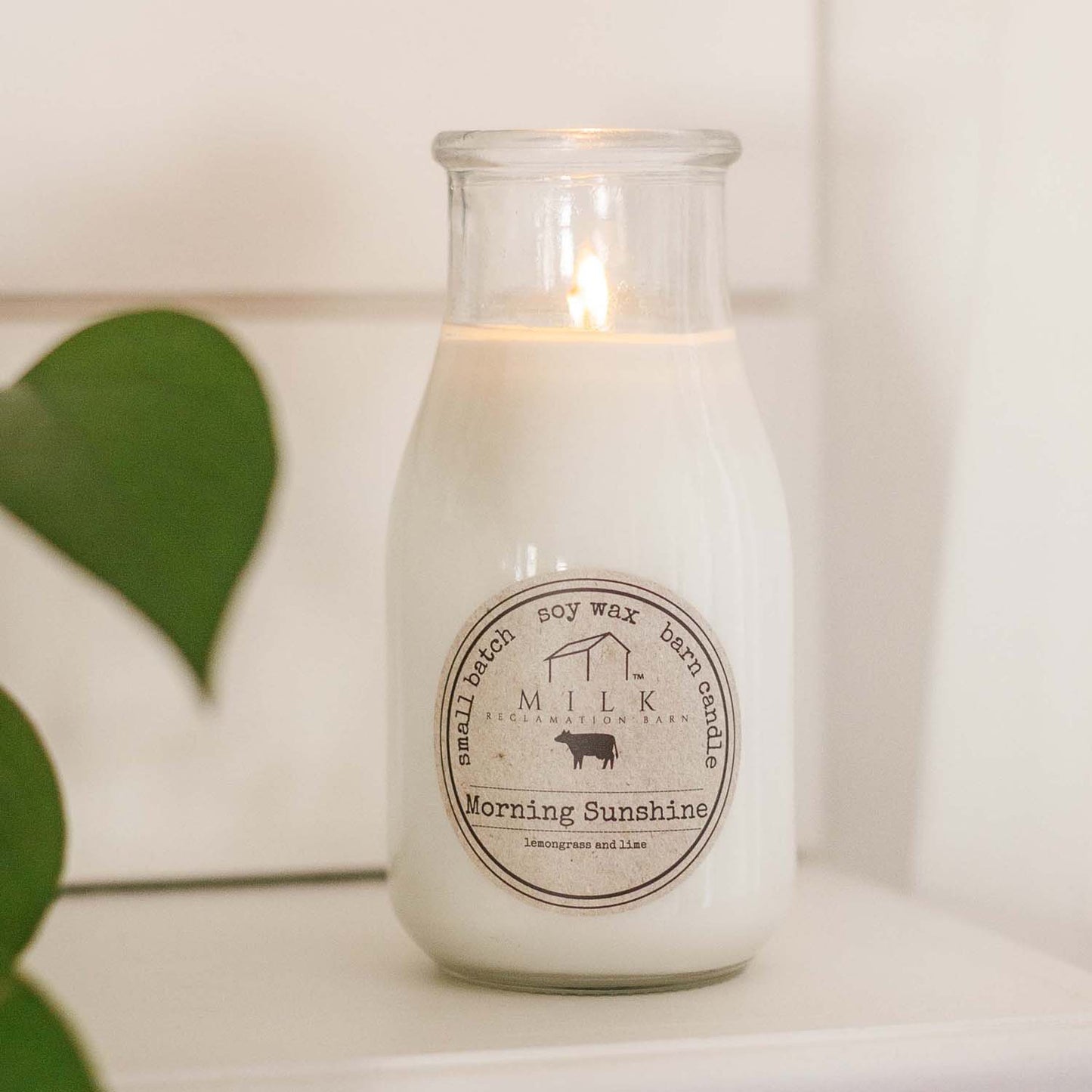 Milk Bottle Candle Jasmine Honeysuckle