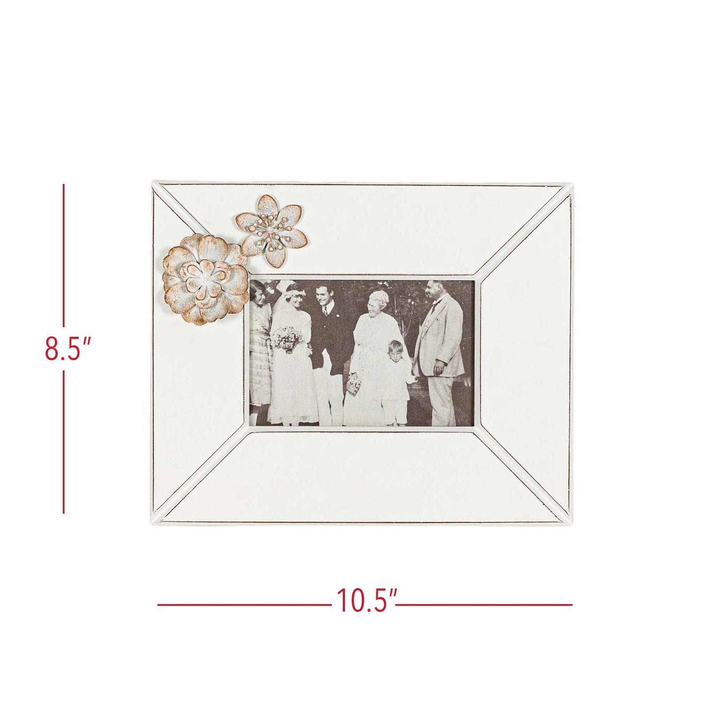 Lyra 4x6 Photo Antique Flower Picture Frame White