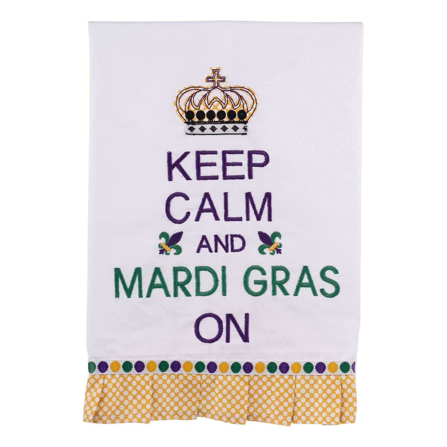 Keep Calm and Mardi Gras Tea Towel