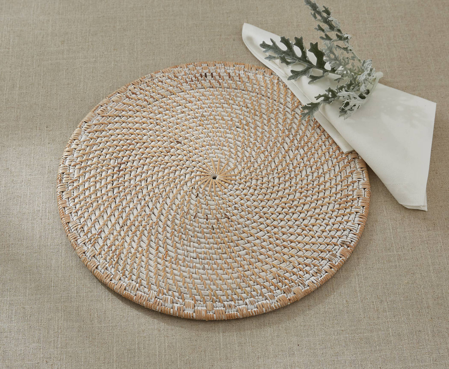 Rattan Charger - White