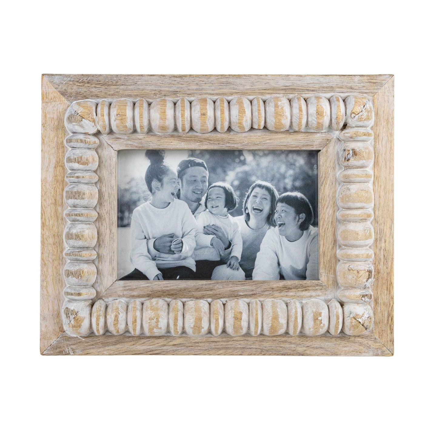 Vintage Raised Bead 4x6 Photo Wood Picture Frame