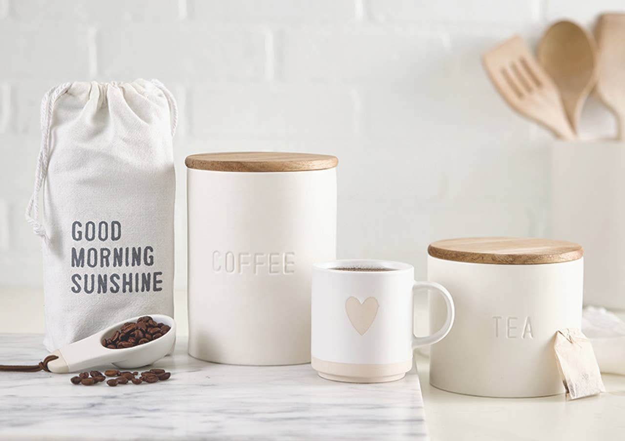 Coffee Ceramic Canister - 6.75" H x 5" Dia