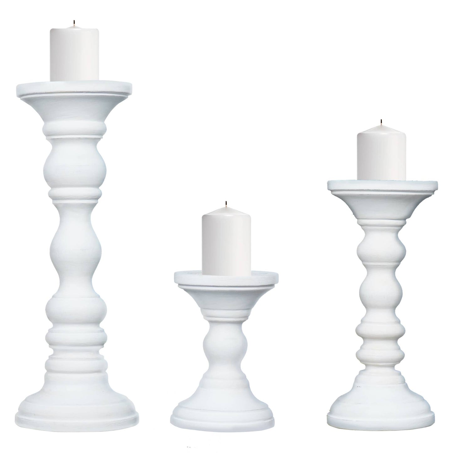 Willow in Matte White Candle Holder Set of 2