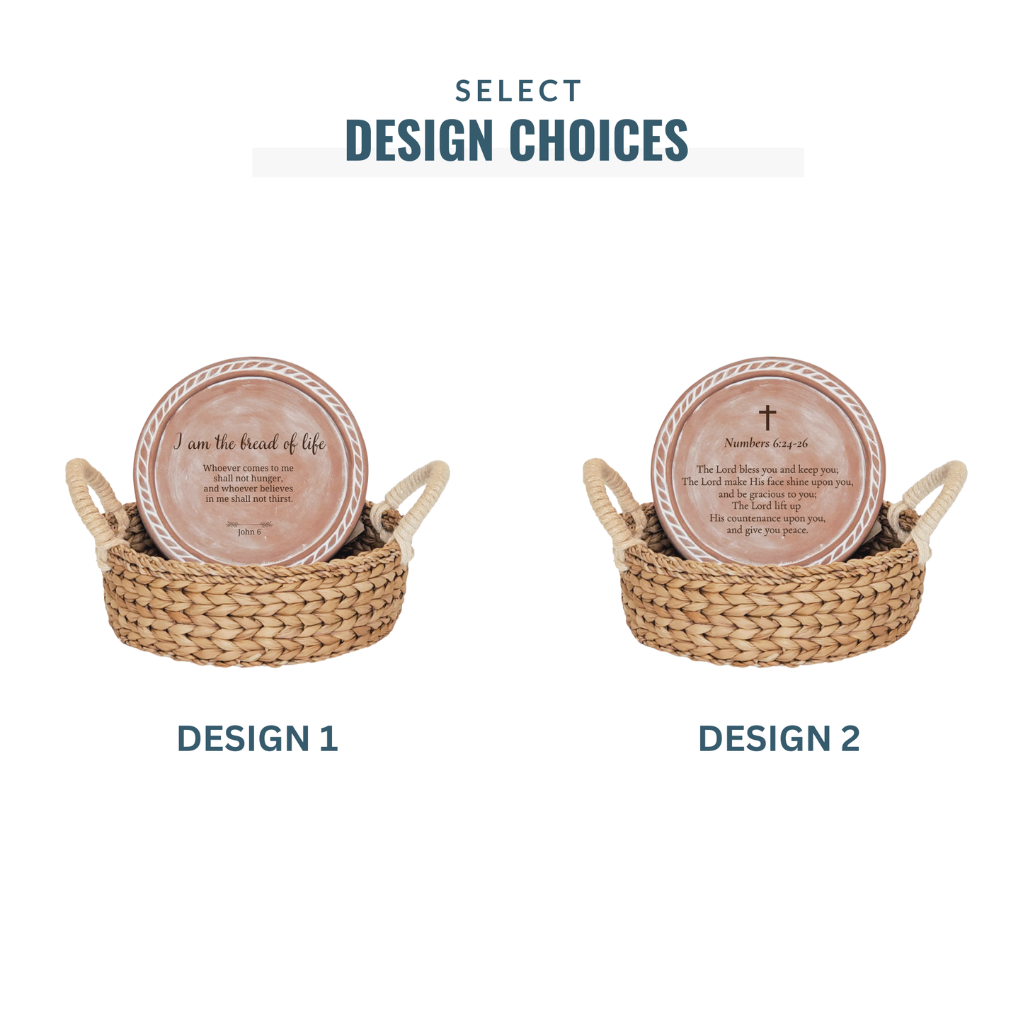 Handmade Bread Warmer & Wicker Basket - Bible Round: Design 2
