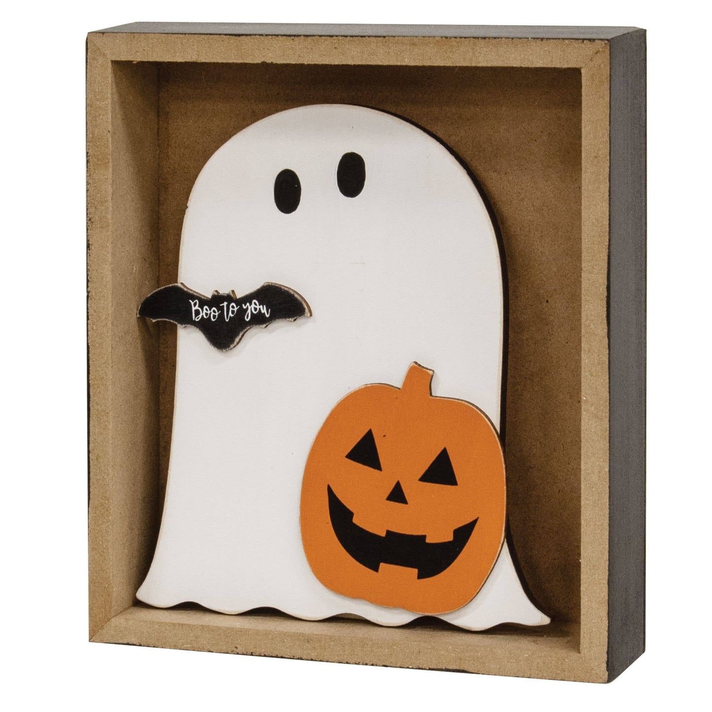 2/Set, Ghosts & Goblins Box Sign With Ghost & Jack Easel
