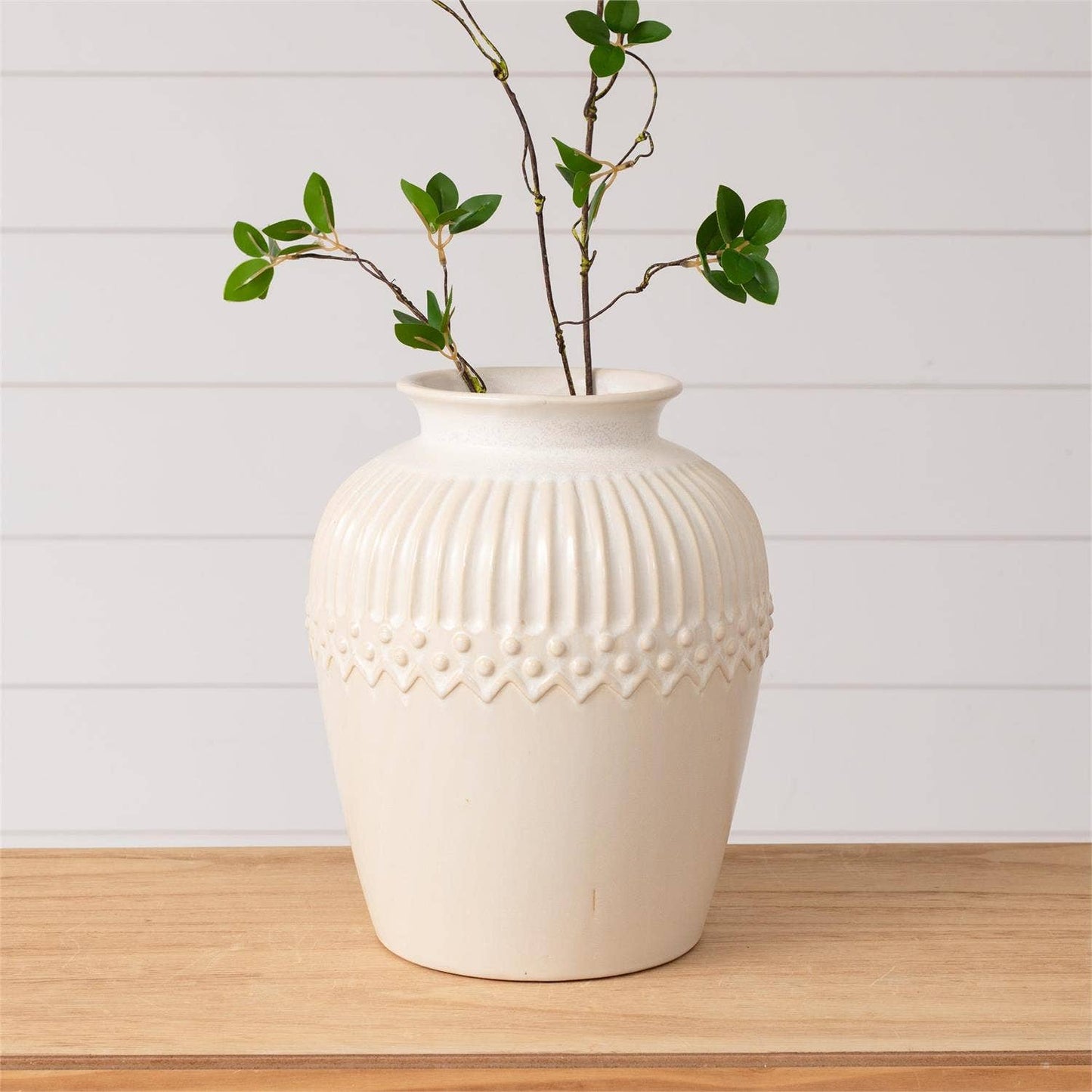 Ceramic Vase with Stripe Design