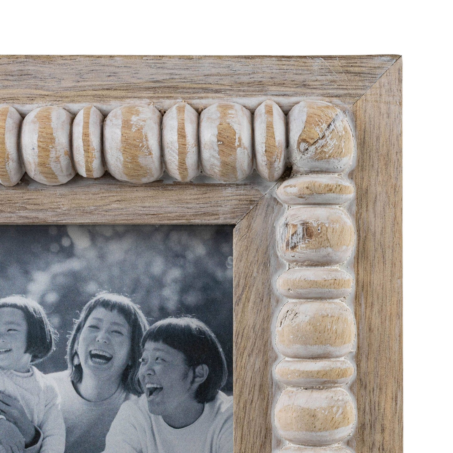 Vintage Raised Bead 4x6 Photo Wood Picture Frame