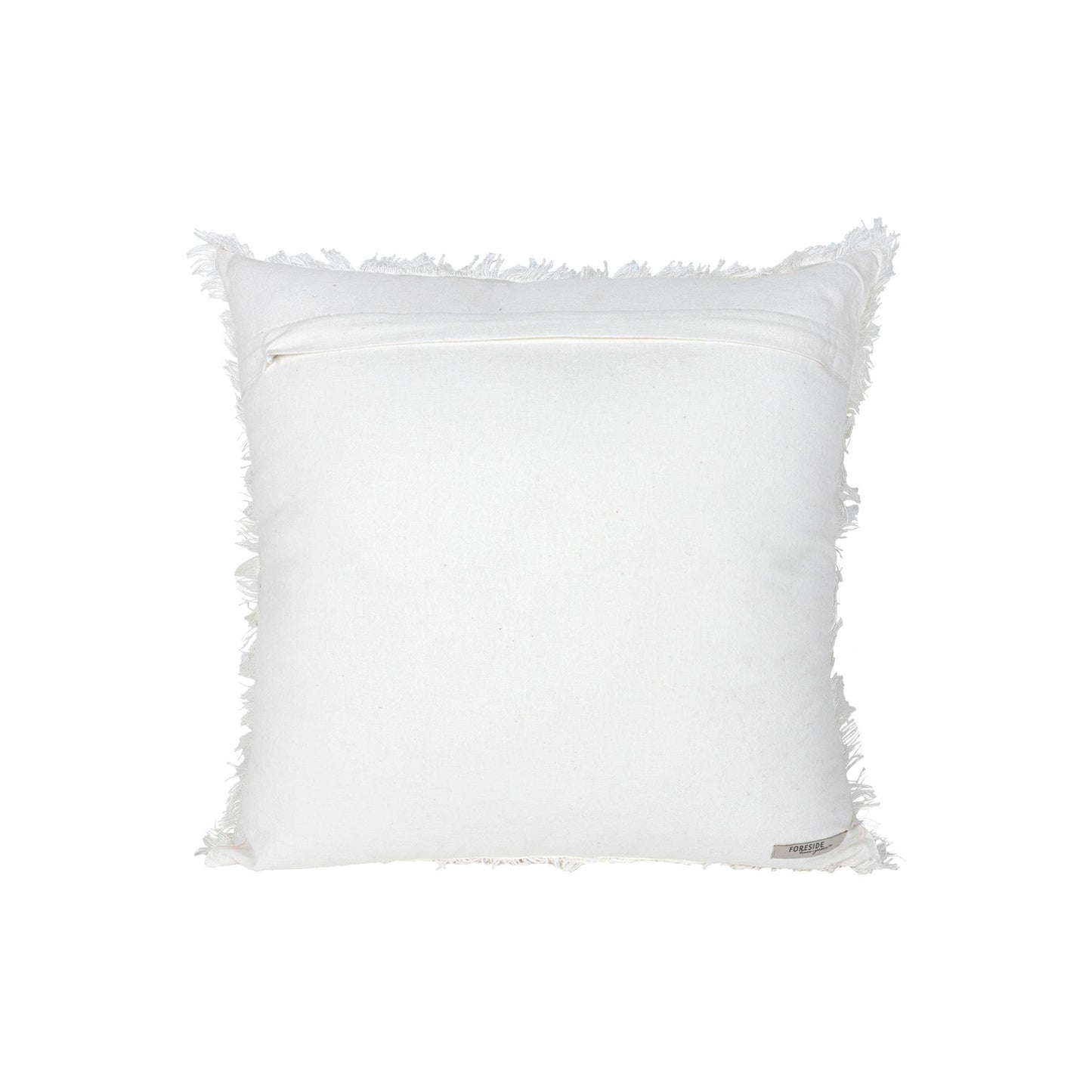 Fynn 18x18 Fringe Filled Pillow White Cotton & Linen
