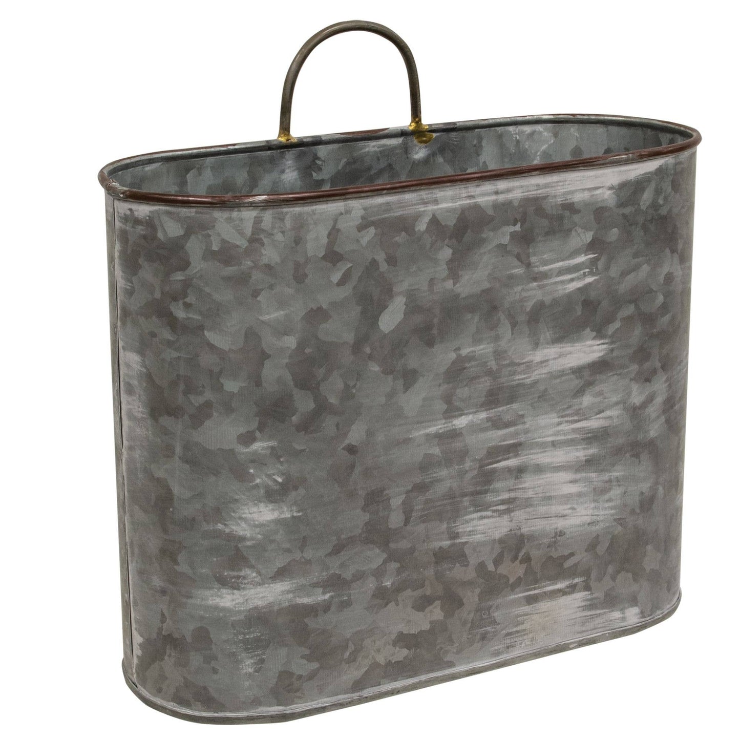 3/Set, Galvanized Oval Wall Planters