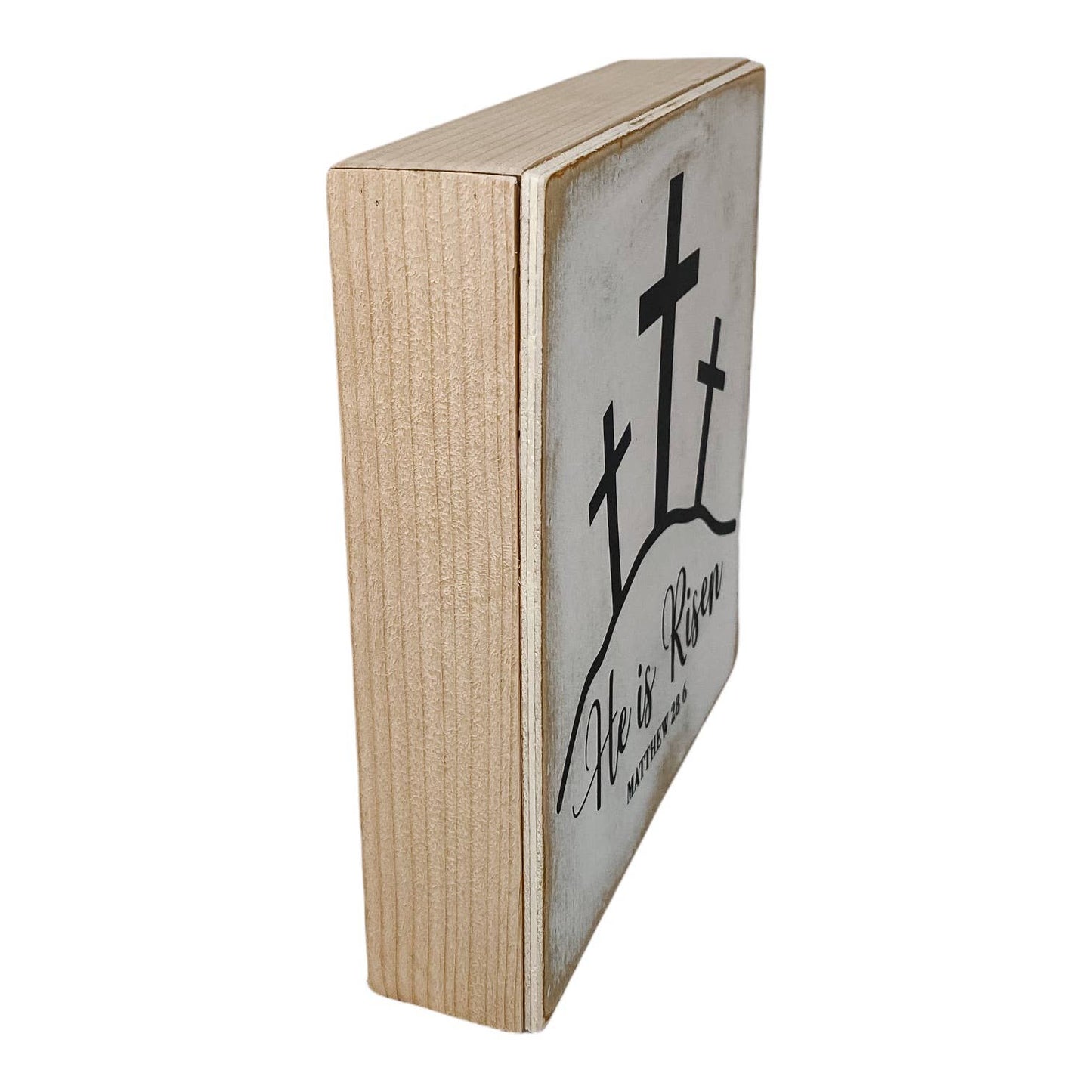 He Is Risen 3 Crosses Farmhouse Sign