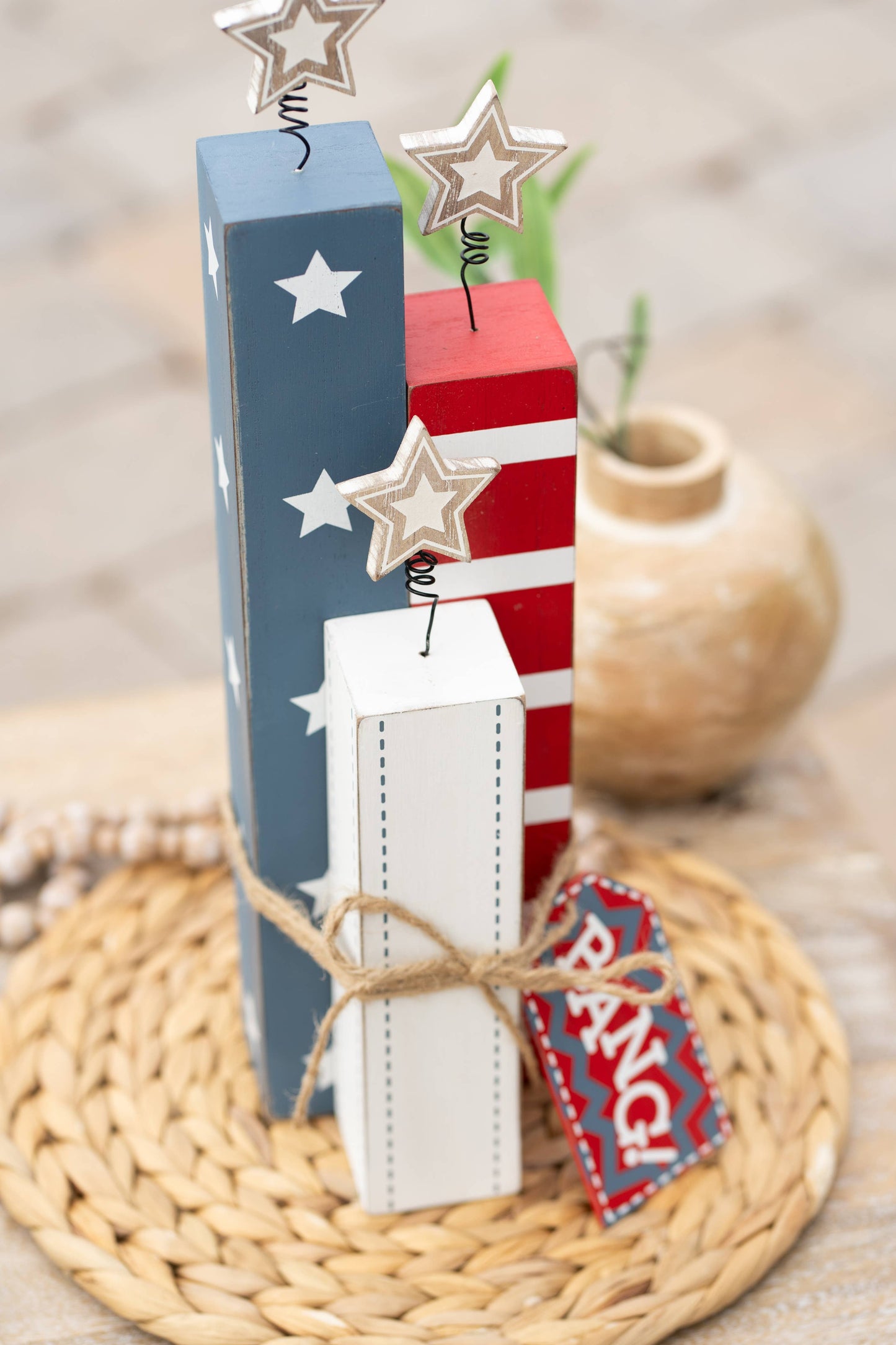 Americana Fireworks - 4x17 wood