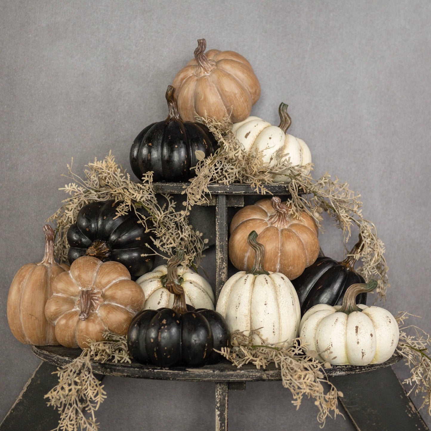 7.25" Tan Resin Pumpkin
