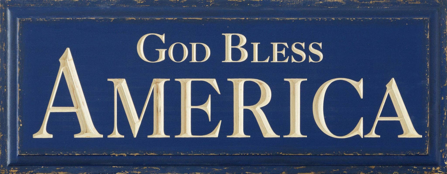 God Bless America Blue Sign | Patriotic, USA Wall Decor