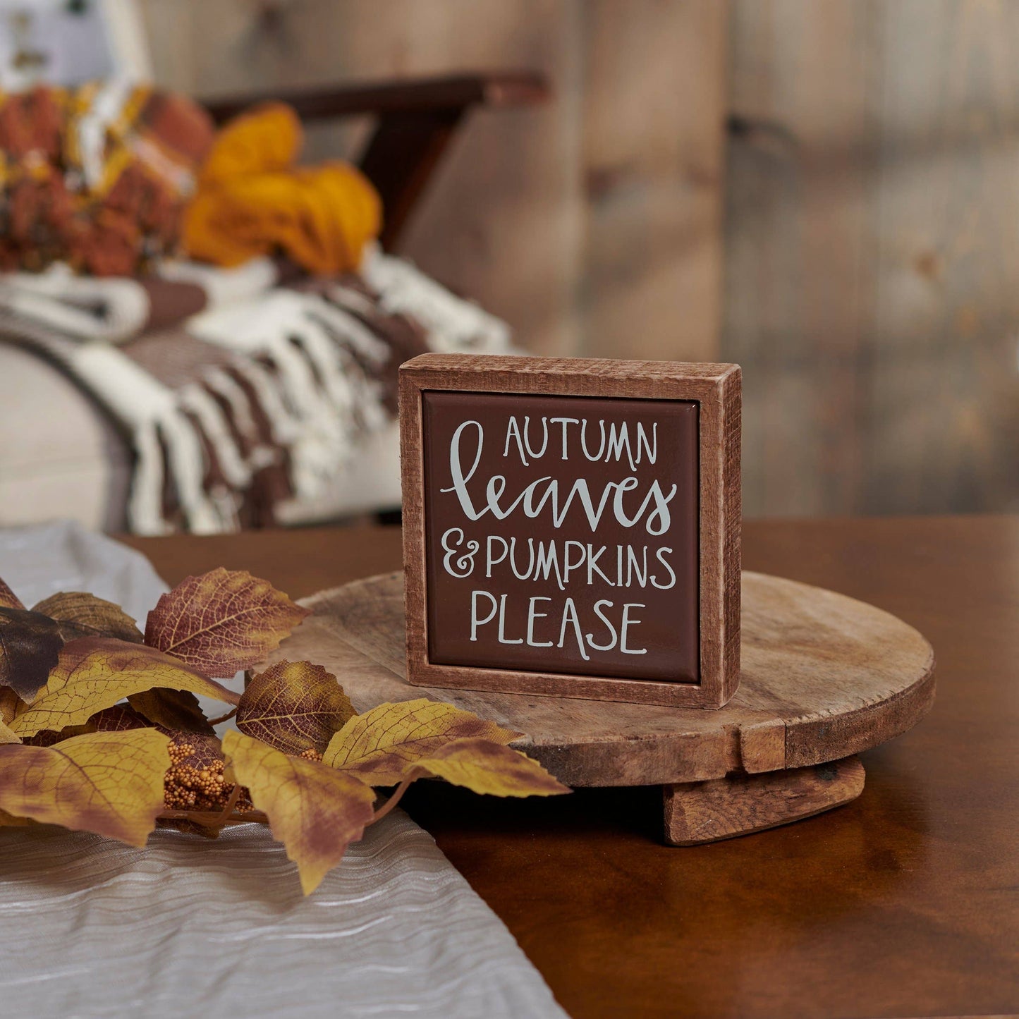 Autumn Leaves Box Sign Mini
