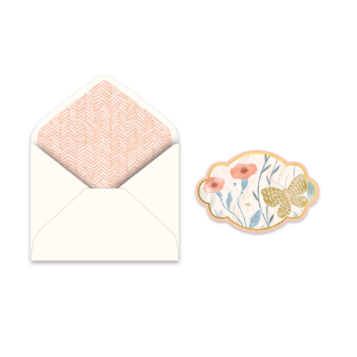 Fluttering Blooms of Gratitude Deluxe Greeting Card