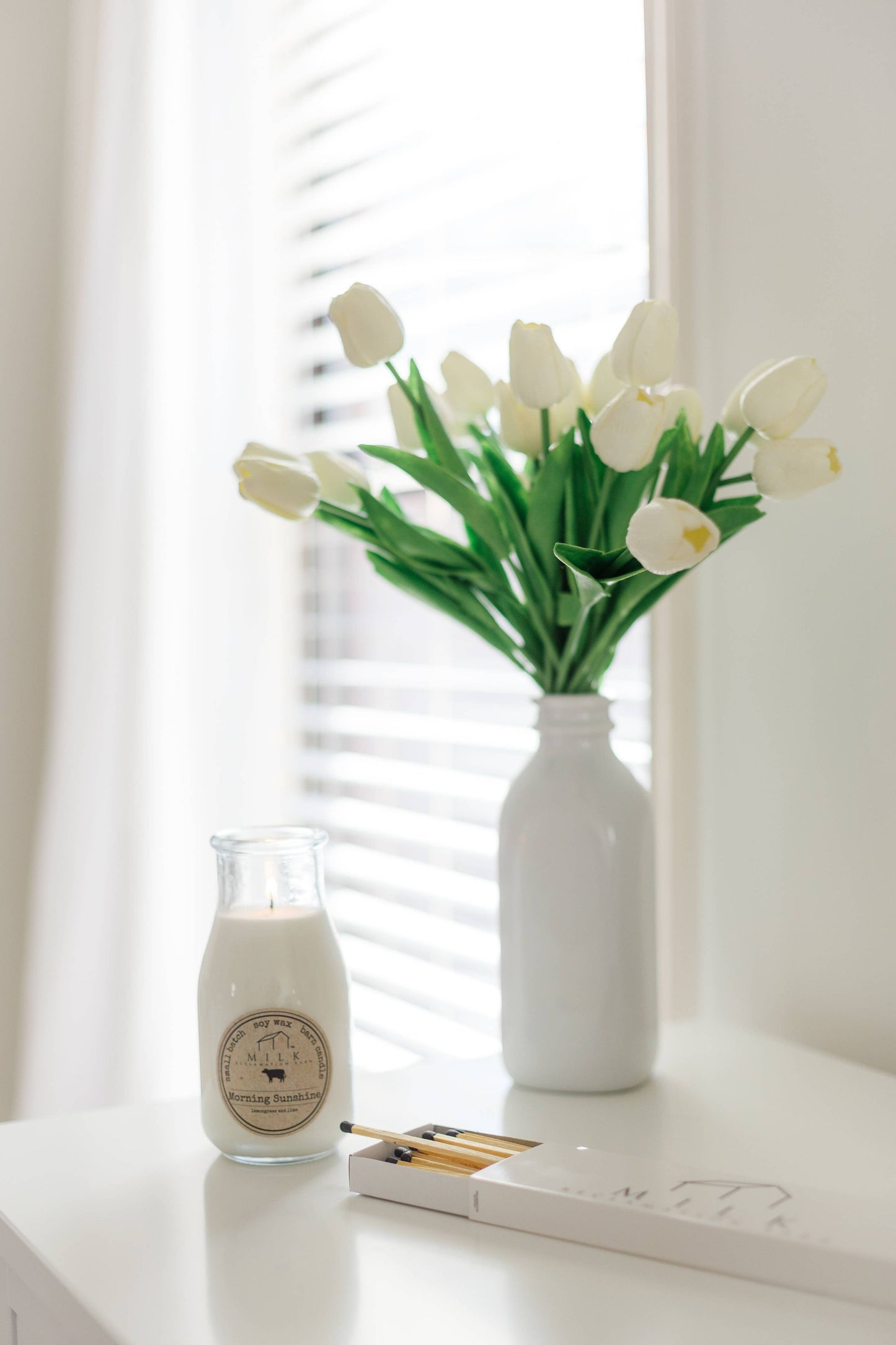 Milk Bottle Candle 13 oz: Fresh Cut Roses