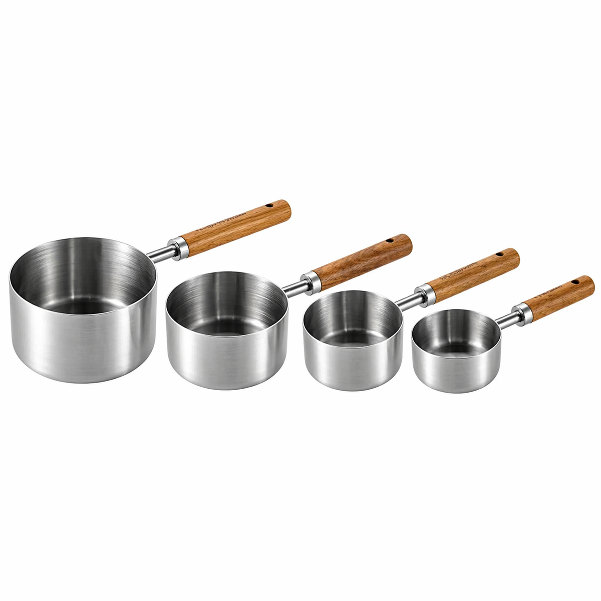 Silver Stainless Steel Measuring Cups: 4 spoons