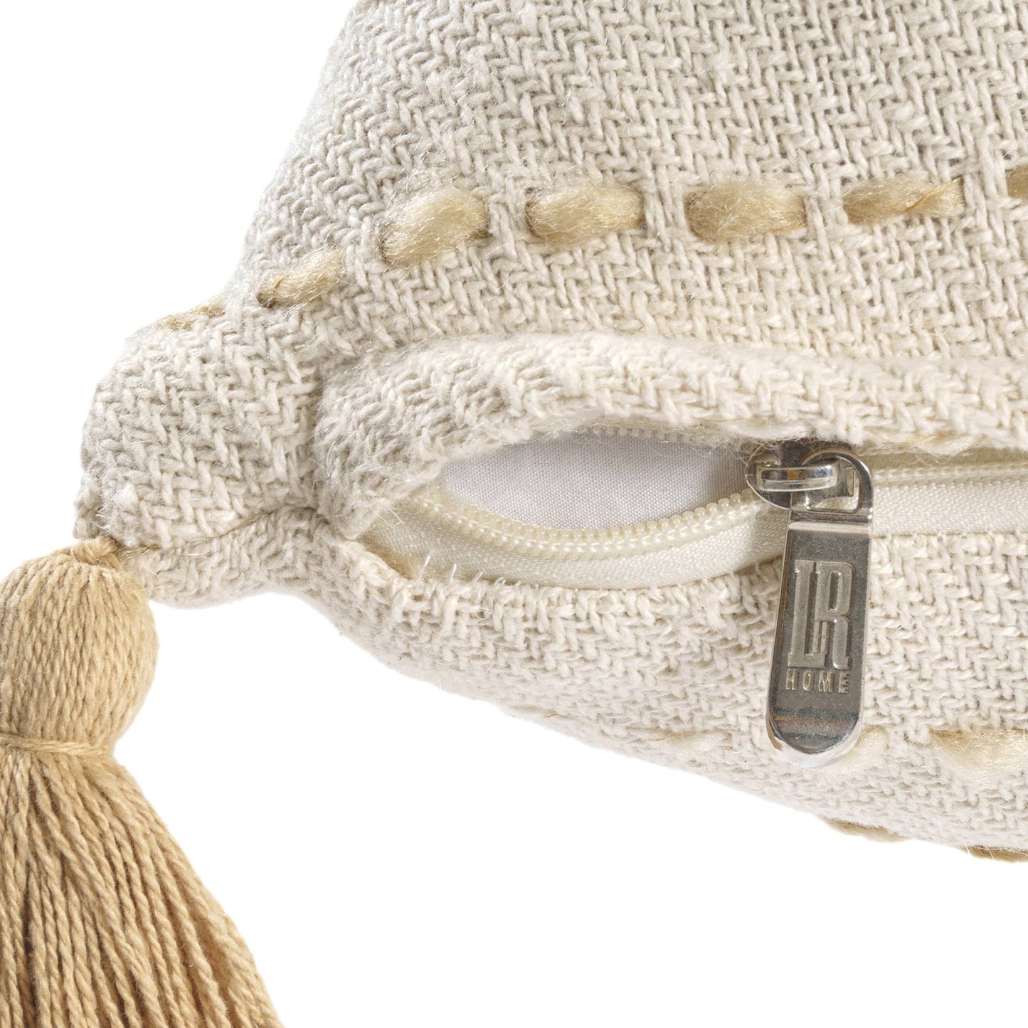 Striped Ombre Farmhouse Flatweave Throw Pillow: White/ Beige / Polyfill