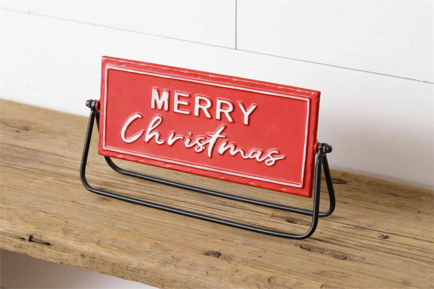 Two-Sided Metal Sign - Merry Christmas, Gather