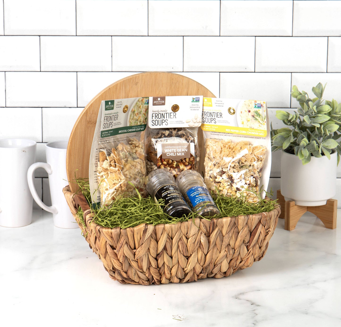 Square Hyacinth Tub with Wood Inset Handles