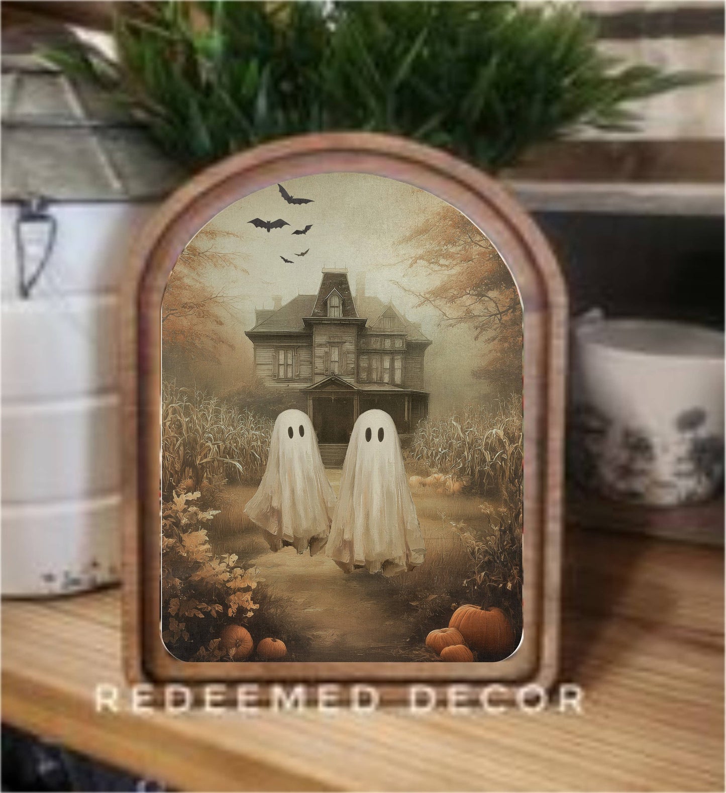 Arch Top Mansion Ghosts Framed Art : 8.25x11"
