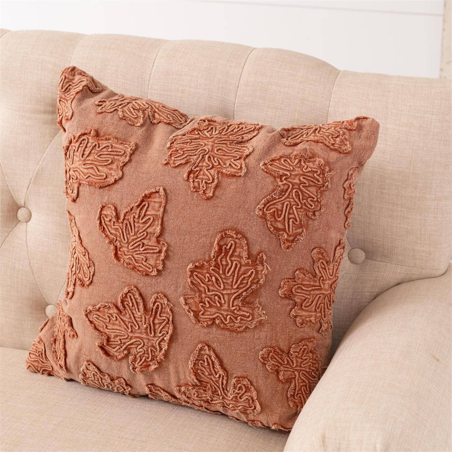 Stonewash Fall Leaves Pillow