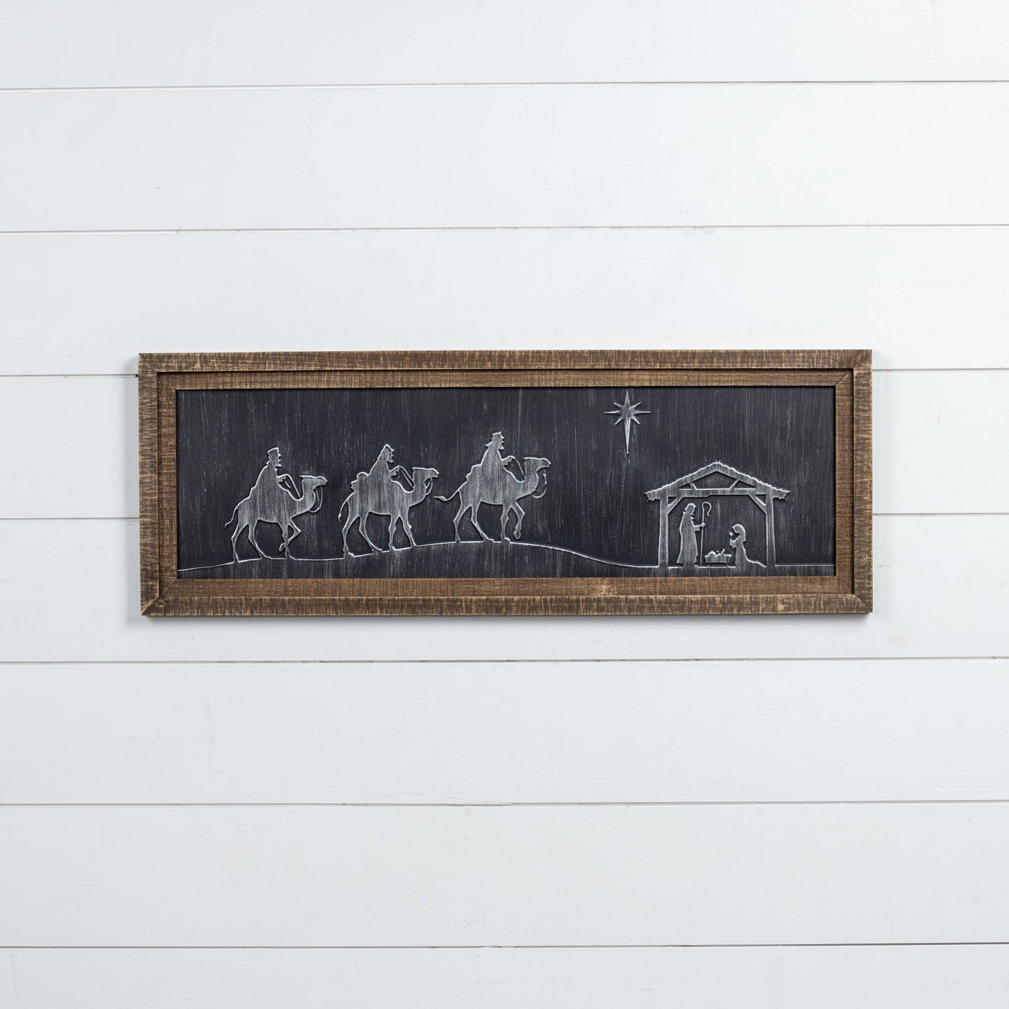 FRAMED METAL NATIVITY SCENE