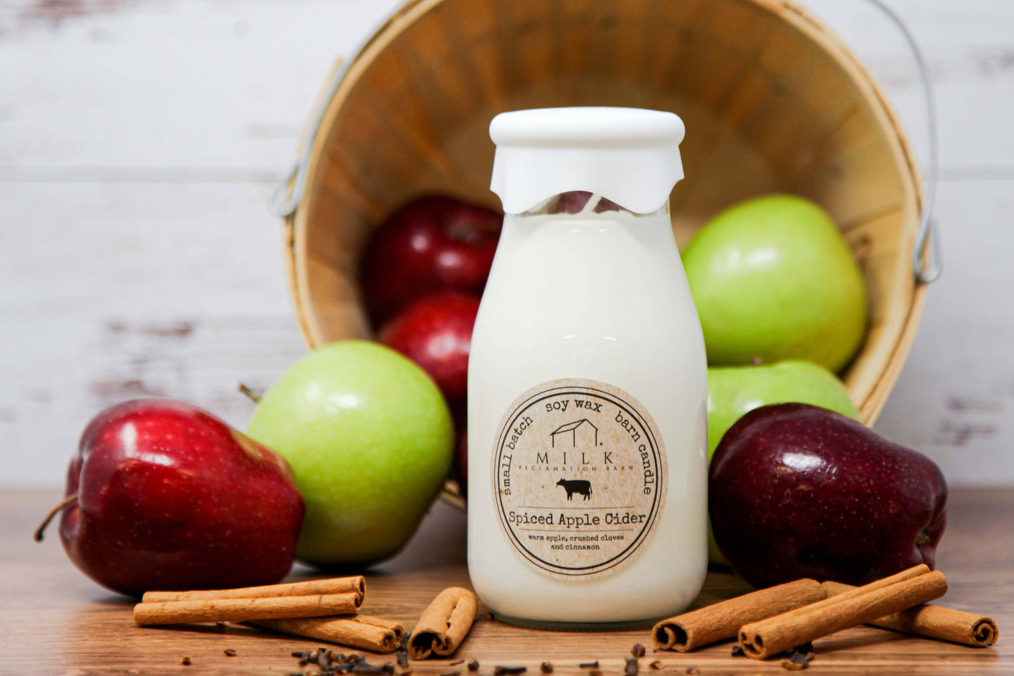 Milk Bottle Candle Spiced Apple Cider
