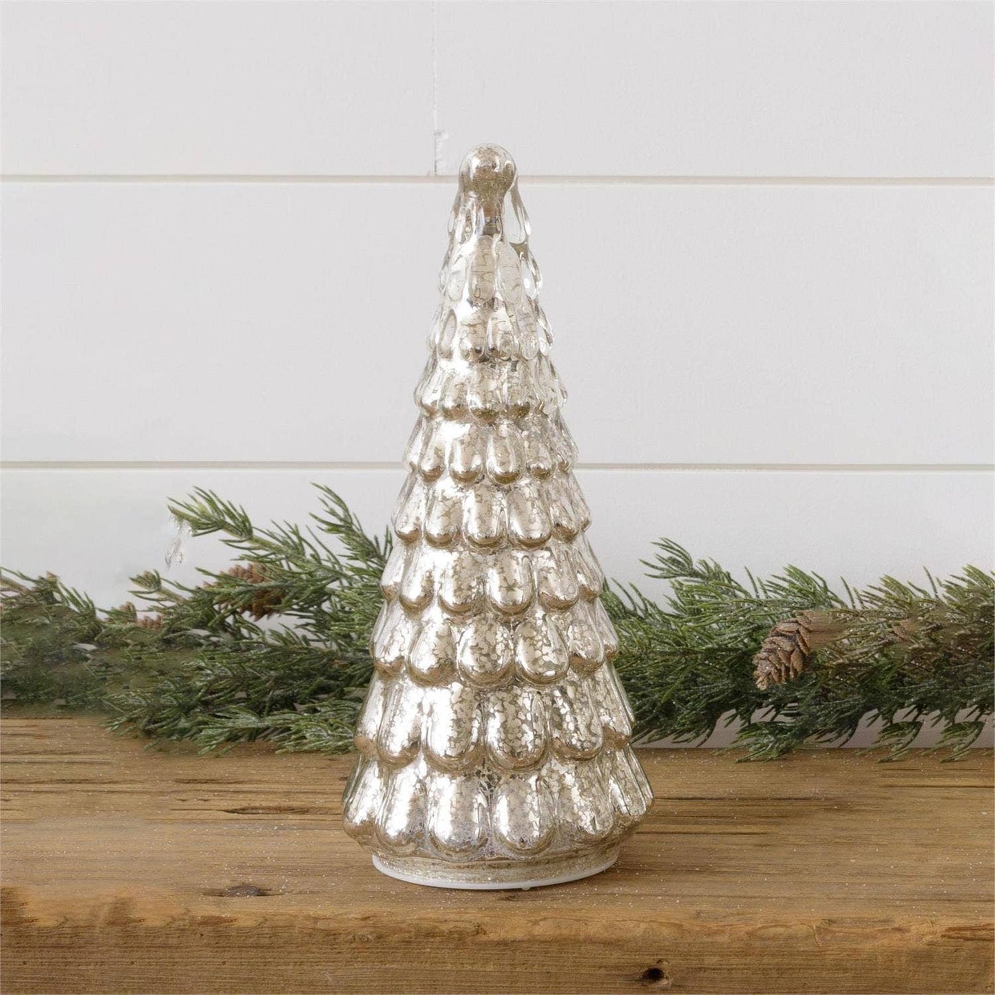 Lighted Mercury Glass Tree, 10 Inch