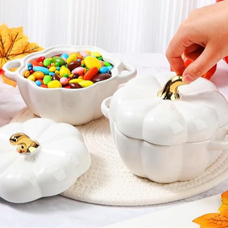 White Pumpkin Ceramic Bowl