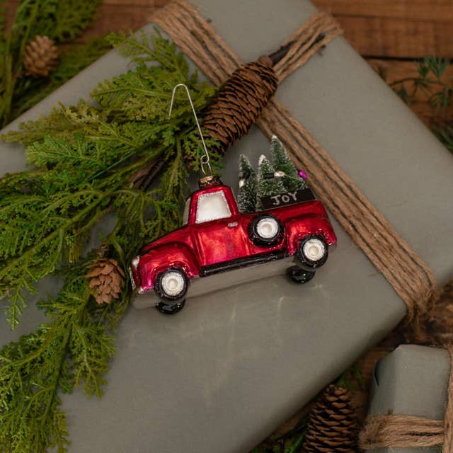 JOY TRUCK W/ CHRISTMAS TREE ORNAMENT