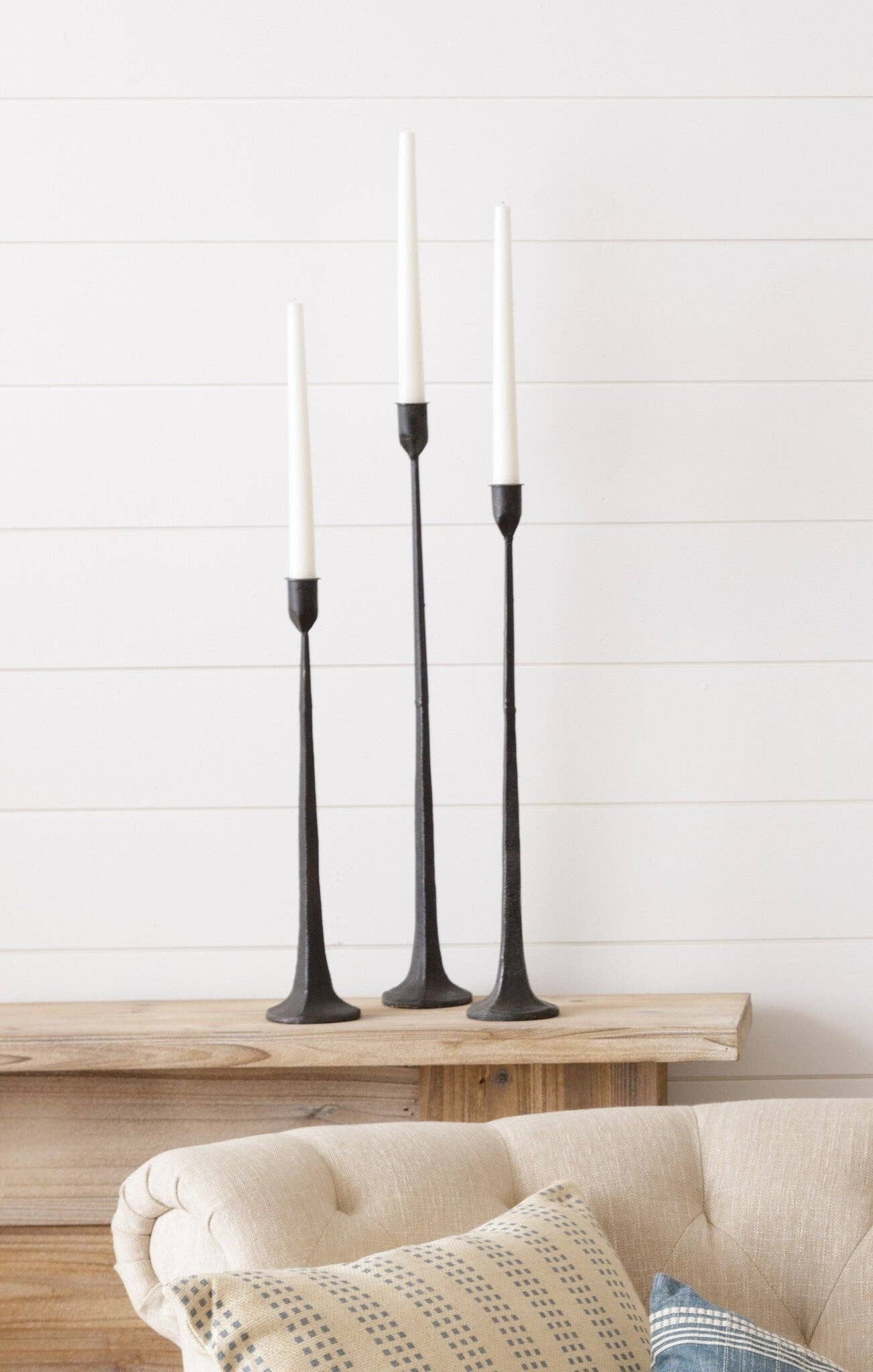 Hand Forged Metal Candle Holders (SET OF 3)