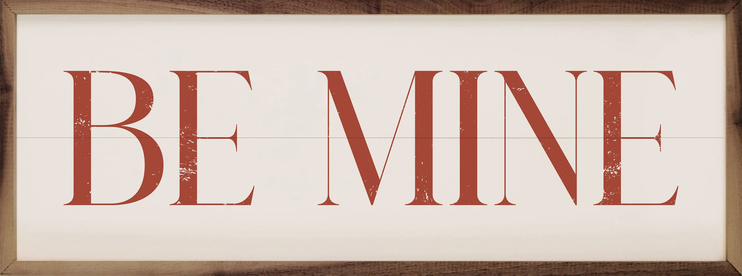 Red Be Mine On White: 12x4