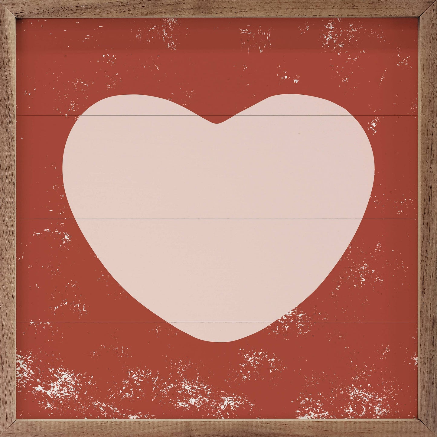 Pink Heart On Red: 8 x 8 x 1.5