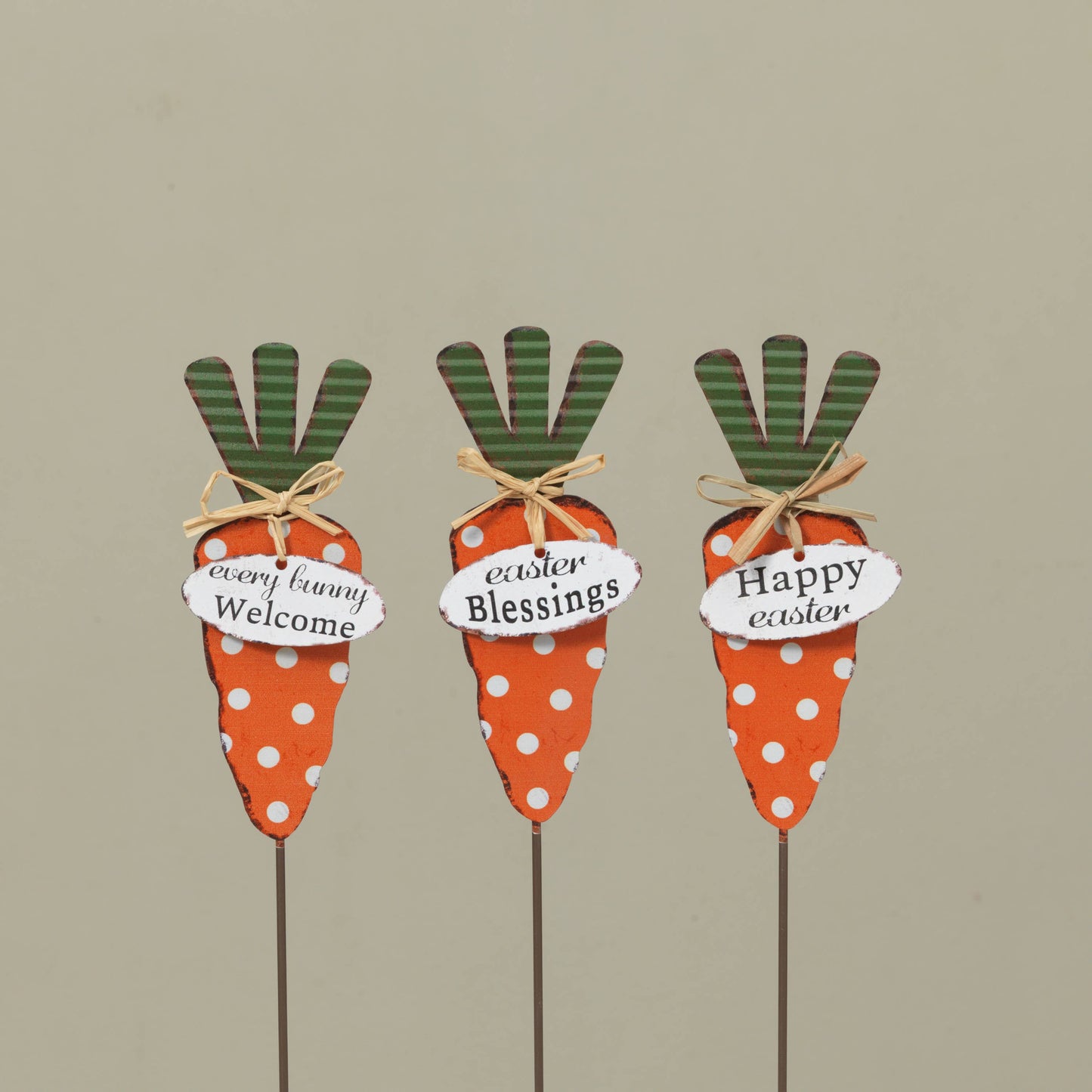The Gerson Company 13.9"H Metal Easter Carrot Stake