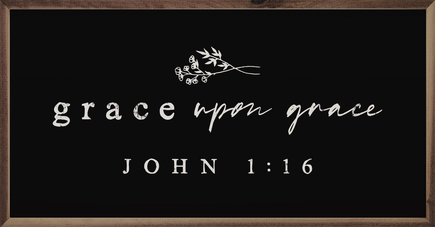 Grace Upon Grace John 1 16 Greenery Black