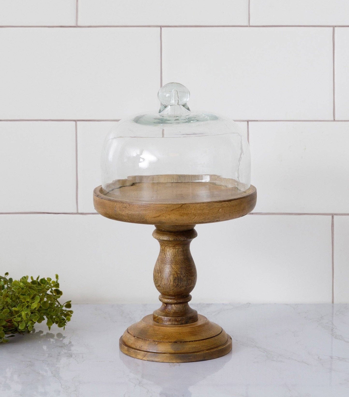 Mini Wood Cake Stand with Dome