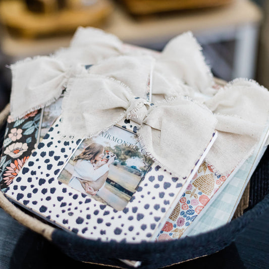 Black and Cream Spots Picture Frame, 4x4 Photo