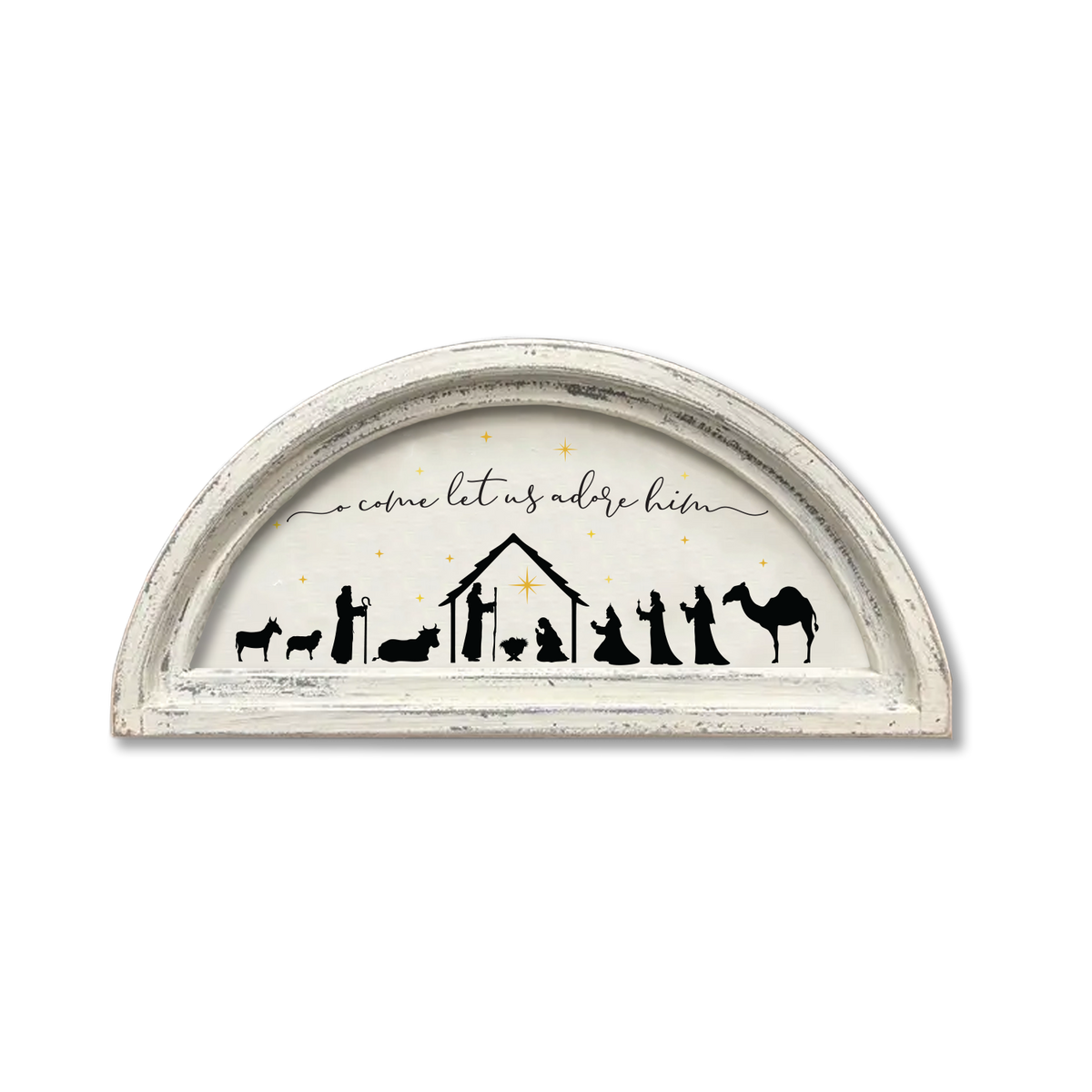FRAMED CANVAS NATIVITY COME LET US ADORE HIM: Signature Finish