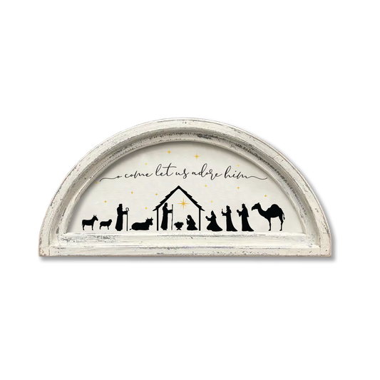 Come Let Us Adore Him Framed Canvas Nativity