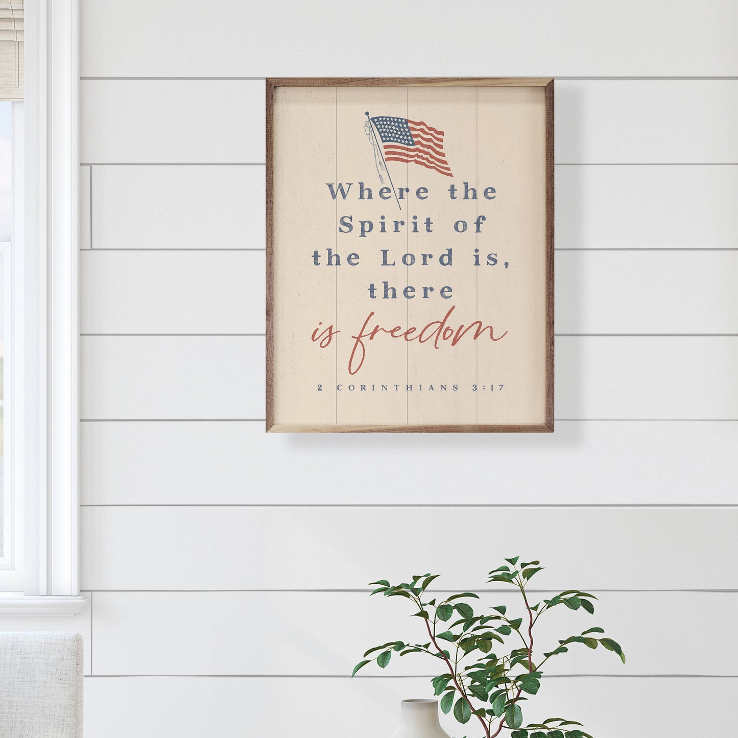 There Is Freedom 2 Corinthians 3 17 White: 8 x 10 x 1.5