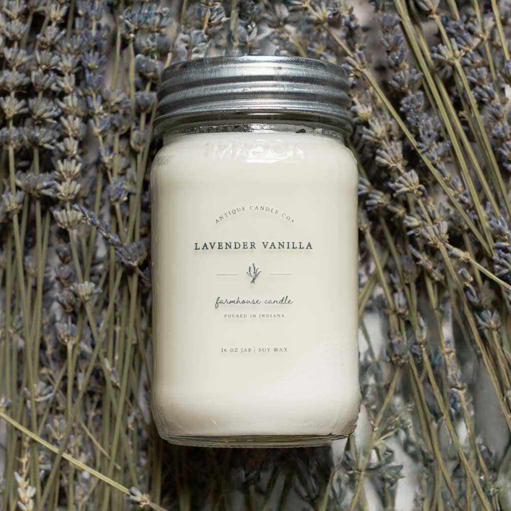 Lavender Vanilla - Soy Wax Candle: 16 oz